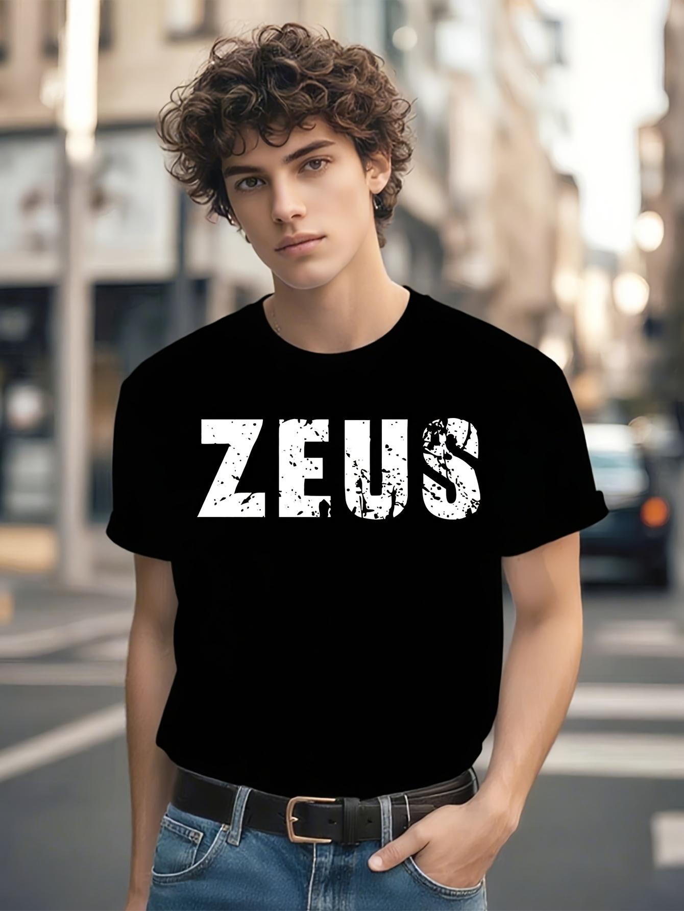 Heavyweight Zeus Graphic T-shirt - Bold White Lettering on Black Background XL