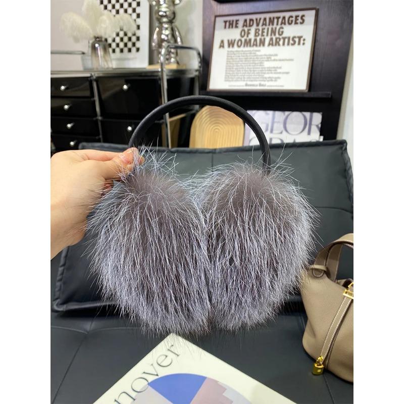 

New Real Fox Raccoon Fur Earmuffs For Autumn and Winter Women s Outdoor Travel Warm Fur Earmuffs with Plush Ear Protectors