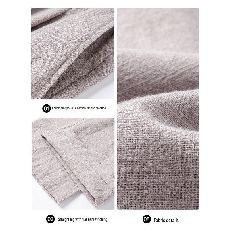 ROMON Men's Loose Straight-Fit Casual Trousers