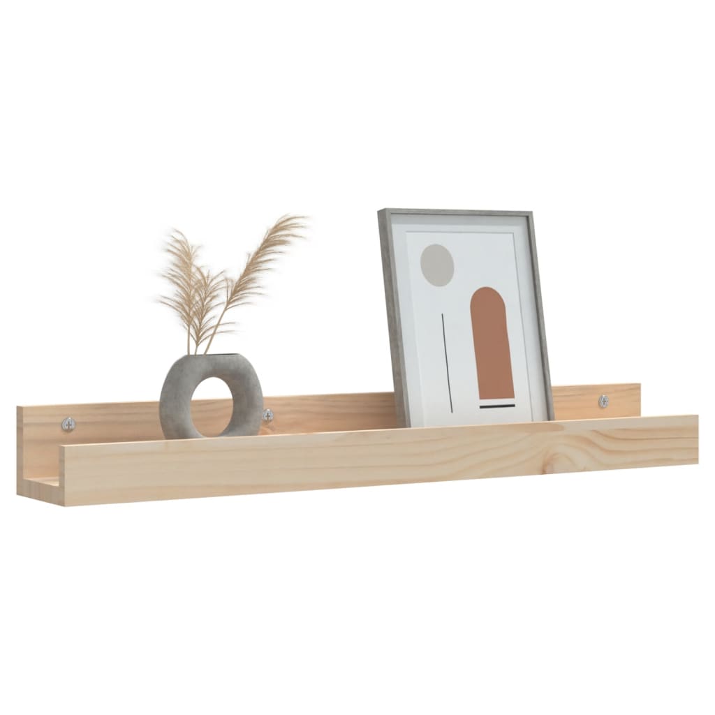 Wall Shelves 2 pcs 80 x 12 x 9 cm Solid Pine Wood