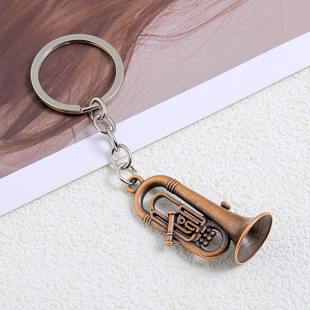 Retro Mini Saxophon Schlüsselanhänger Trompete Tuba Metall Musikinstrument Schlüsselanhänger Musik Geschenk Zubehör Auto Schlüsselanhänger Für Musikliebhaber