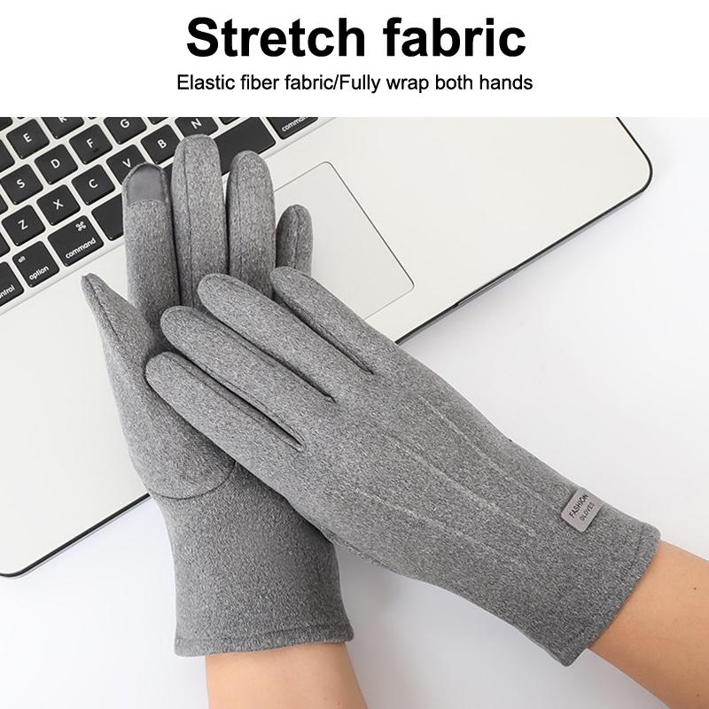 Women Men Winter Thick Plush Gloves Fashion Warm Suede Outdoor Guantes Lady Touchscreen Driving Gloves Sports Cycling Mittens