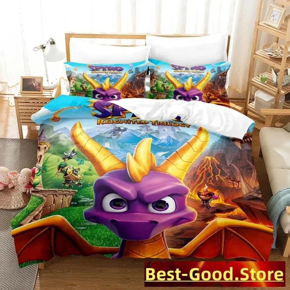 Neues Spyro reignited trilogy Bettwäscheset Einzelbett Twin Full Queen King Size Bettset Erwachsene Kind Schlafzimmer Bettbezugsets Anime Gme