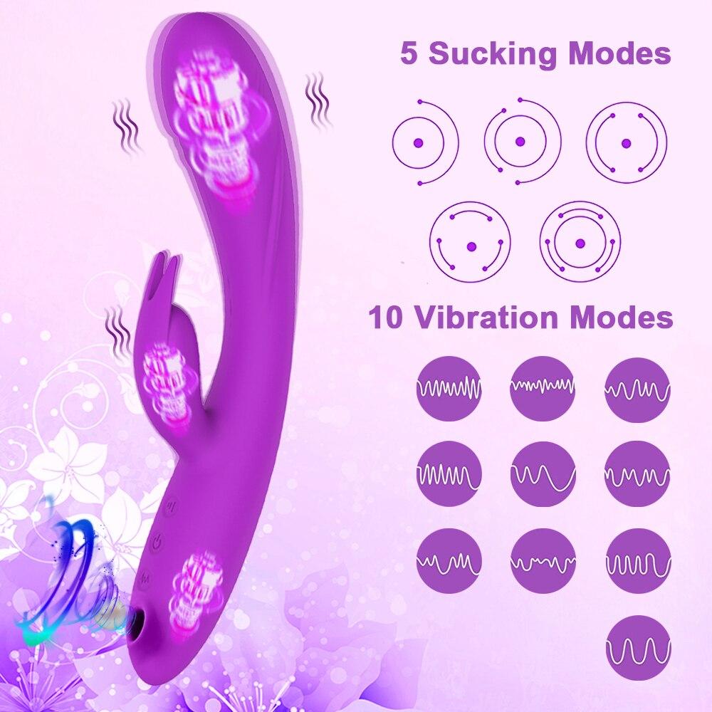 3 In 1 G Spot Rabbit Vibrator Clitoris Sucker Dildo Sucking Vibrator Women Vacuum Stimulator Sex Toys for Adults