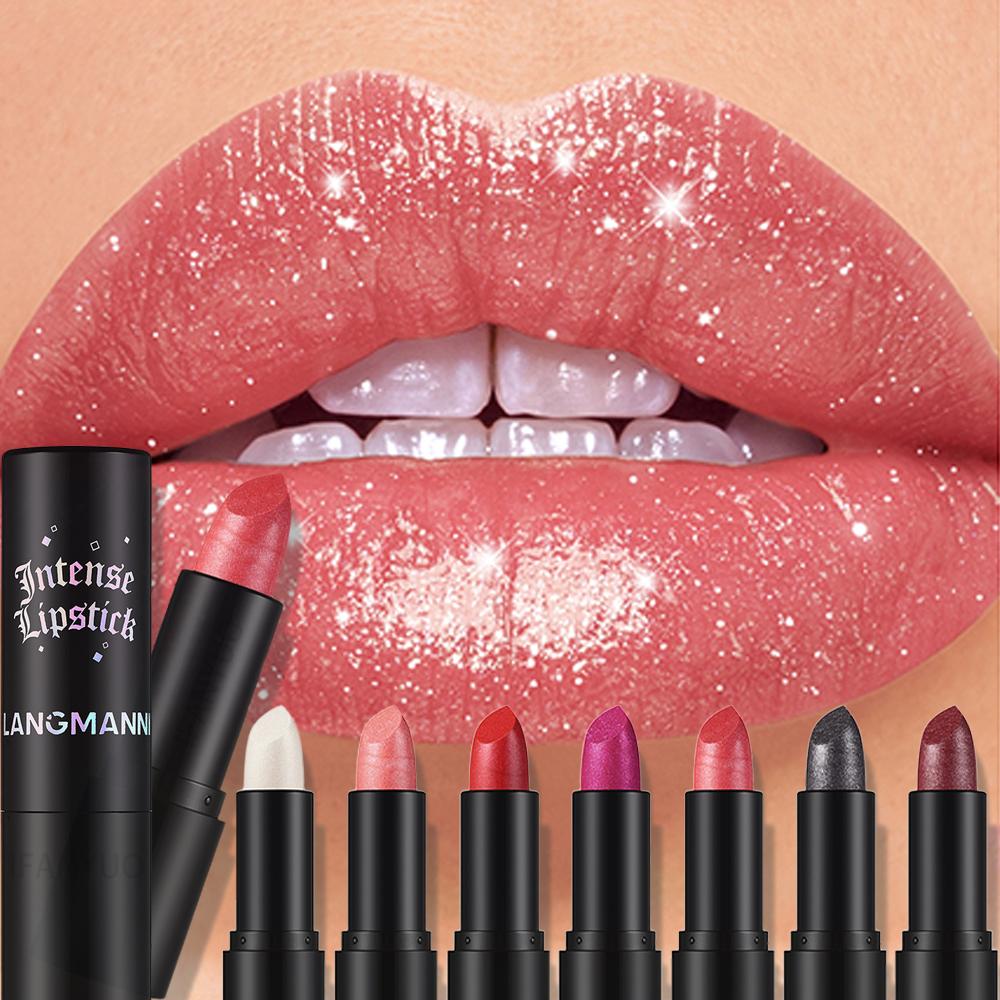 Rossetto Metallico Corallo Scintillante Glitter Diamante Lucidalabbra Impermeabile Alto Pigmento Lucido Scintillante Perla Rossetto Cosmetici