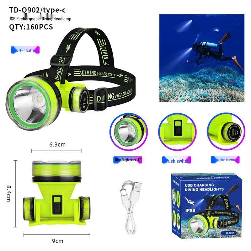 

TD-Q902 High-Power Waterproof Rechargeable Diving Headlamp