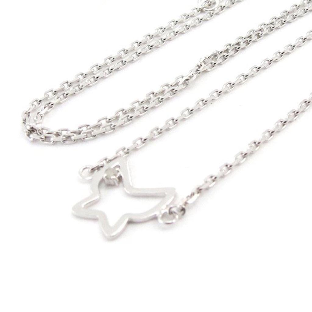 Les Trésors De Lily [G6442] - Silver-white 'Butterfly' Silver Necklace (rhodium-plated) - 10x10 Mm