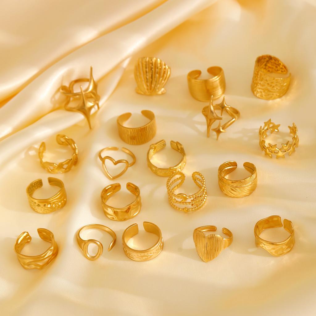 Niche design sense open index finger wide face ring women ins trendy fashion personality does not fade titanium steel accessories wholesale