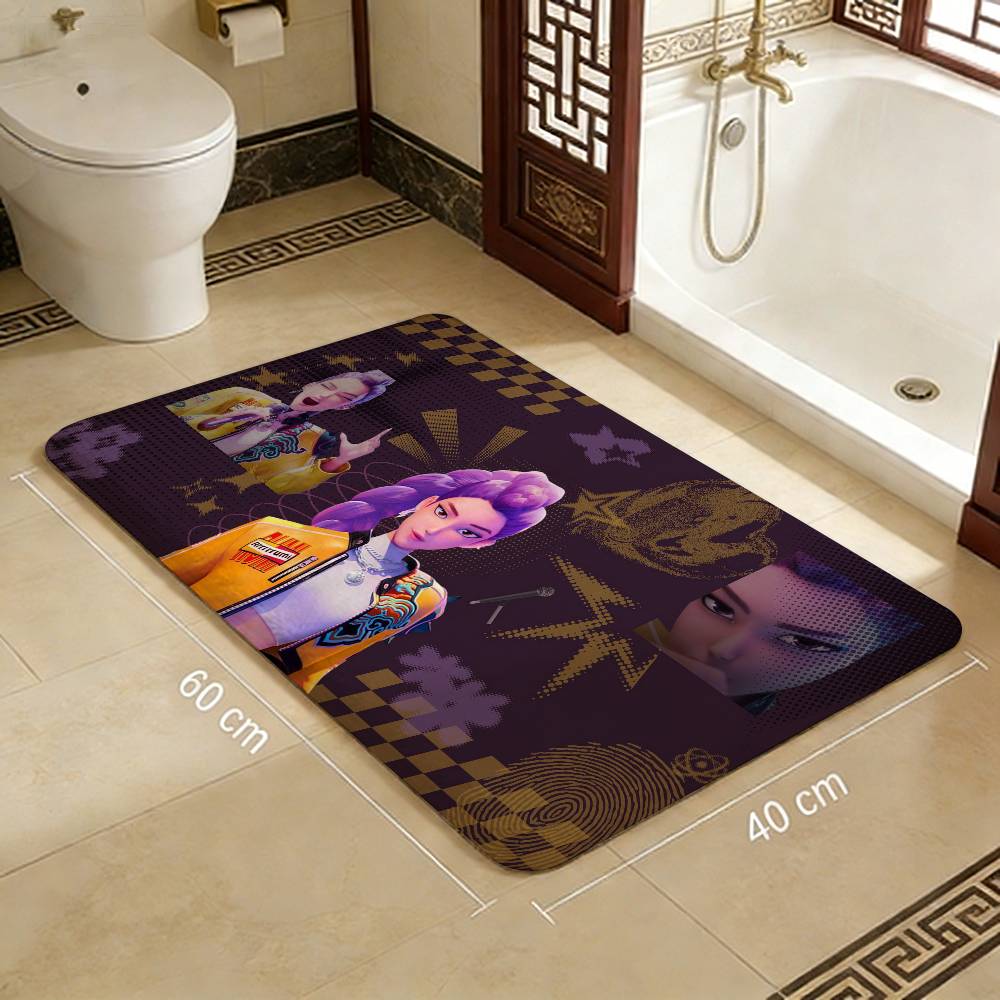 Kpop D-demon Hunters Hallway Carpet Washable Non-Slip Living Room Sofa Chairs Area Mat Kitchen Doormat Area Rug