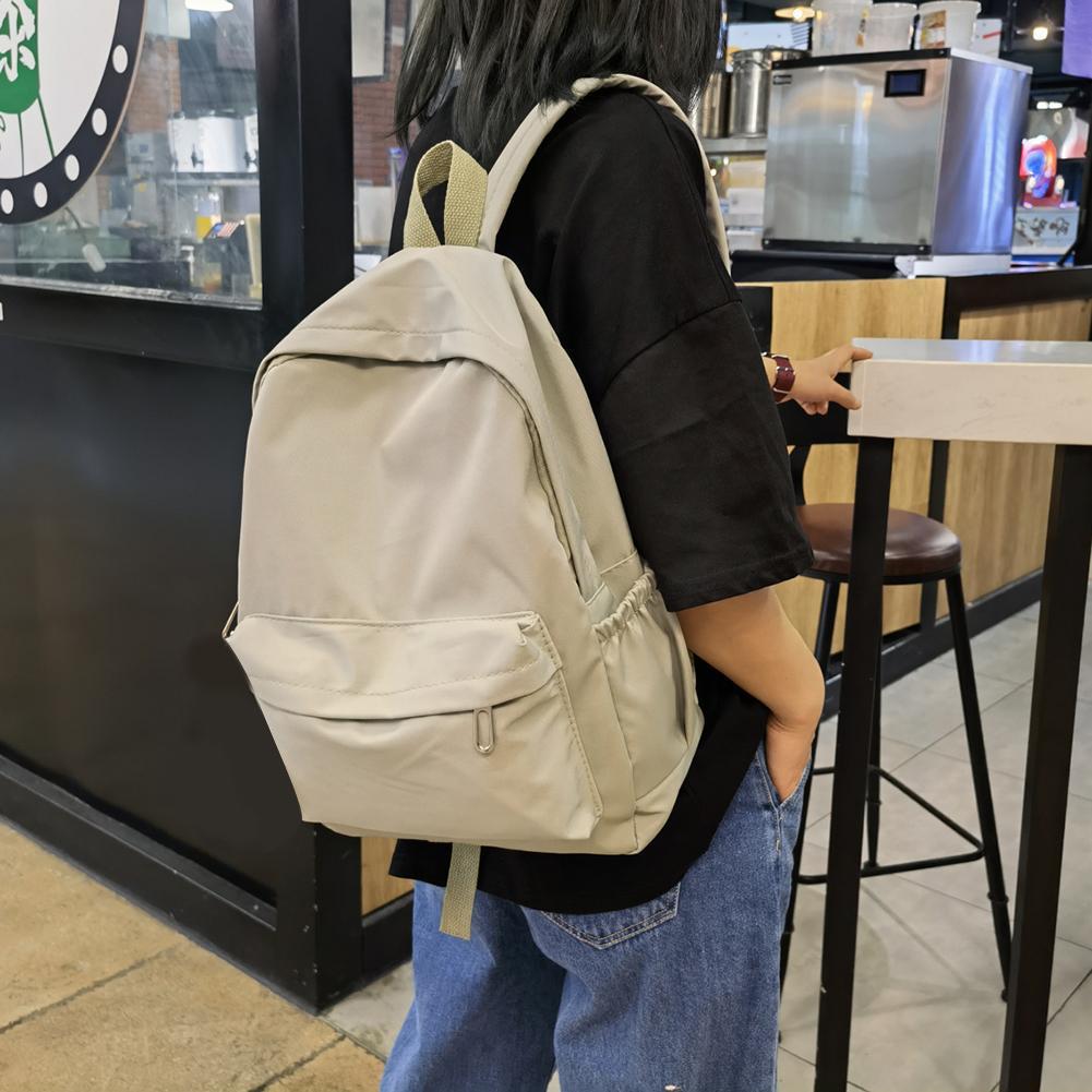 Täglicher Reise-Rucksack mit großer Kapazität, tragbare Schultasche für Damen und Mädchen, einfarbiger Shopping-Rucksack, Nylon-Reißverschluss, Schulter-Rucksack