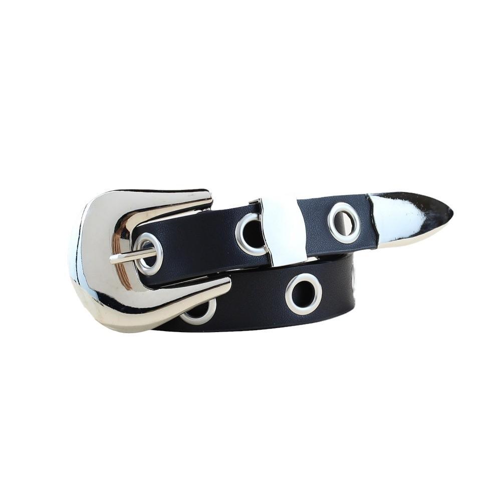 Niche Rivet Decorative Three-Piece Set Button Head Belt Thin Belt Punk Belt Women