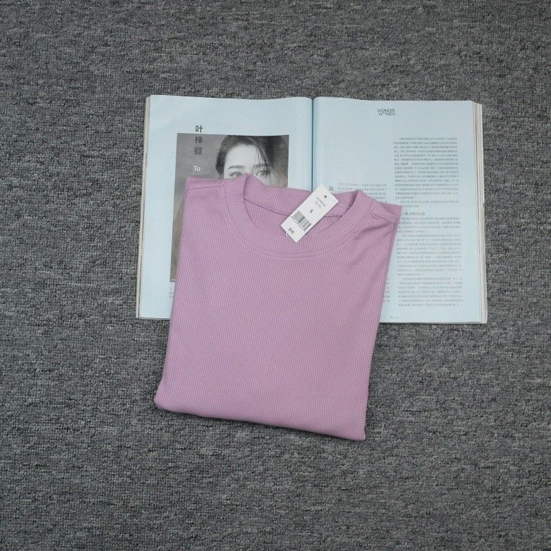 

Foreign Trade Original Order Women s T-shirt Long Sleeve round Neck Bottoming Shirt Cotton Modal Tops Autumn Leisure Sports Easiest for Match Light purple L