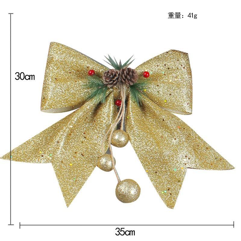 Christmas Pine Cone Big Bow Ornament Diy Christmas Tree Pendant Scene Arrangement Accessories Pendant