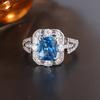 Exclusive cultivation diamond adjustable ring style luxury square ring set with zircon copper ring