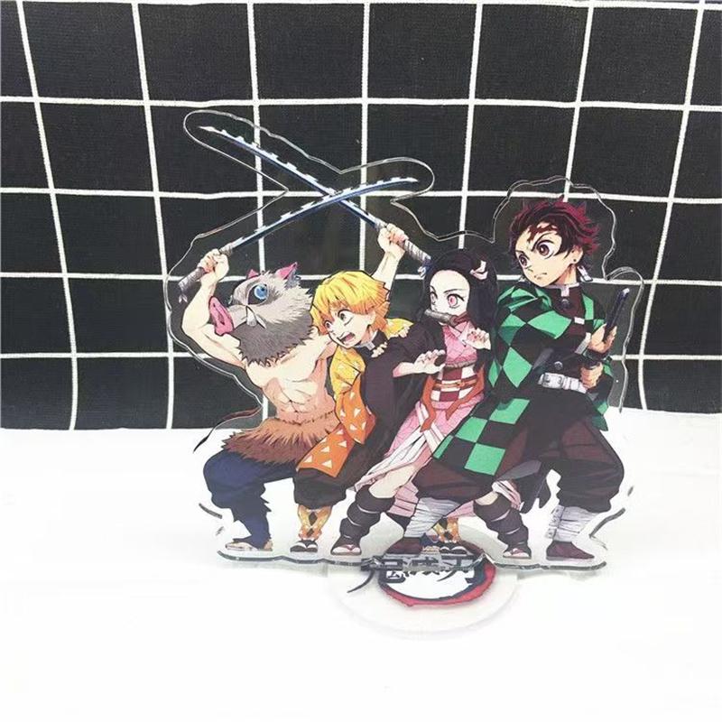 Acrylic Ornaments Kamado Nezuko Zenitsu Inosuke Anime Figures Car Desk Decoration Models Children Toy Birthday Gift