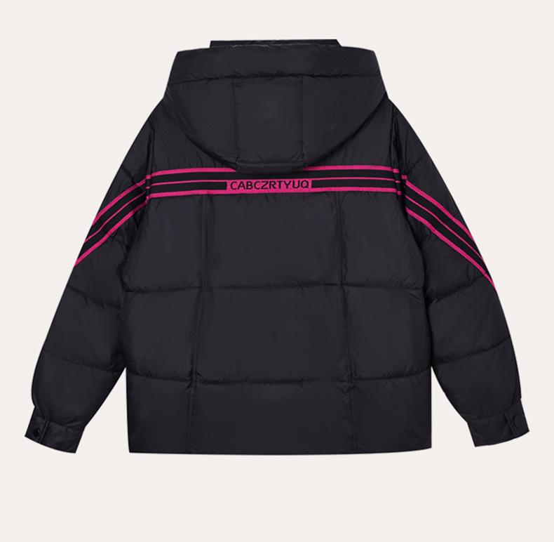 2025 Winter Fashionable Korean Hooded Cotton Jacket with Ribbon Patchwork