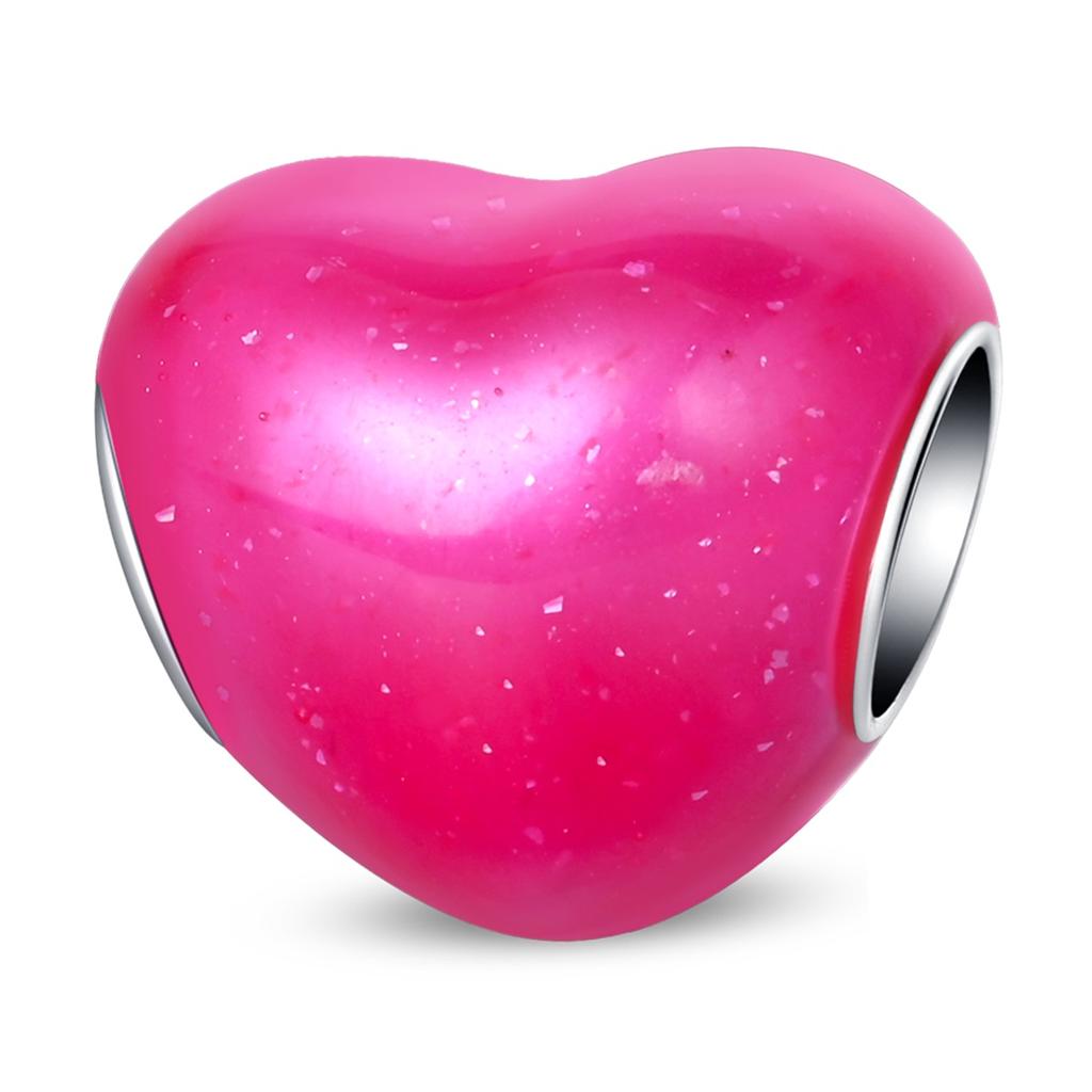 Beautiful 925 Sterling Silver Red Valentine's Day Infinity Love Rose Pendant Fit DIY Bracelet Necklace Date Accessories Gifts