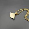 Hip Hop Gold Color Eye Pendant Necklace with Zircon 316L Stainless Steel Clavicle Necklace Women Men Jewelry