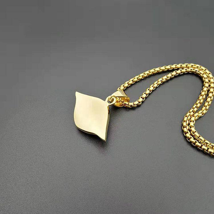 Hip Hop Gold Color Eye Pendant Necklace with Zircon 316L Stainless Steel Clavicle Necklace Women Men Jewelry
