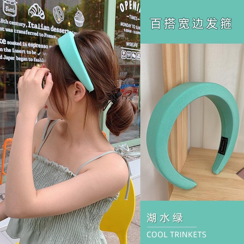 Candy Color Sponge Hairband Women Korean Celebrity Headband Wide-Brimmed Heightened Washing Face Girls Hair Accessories
