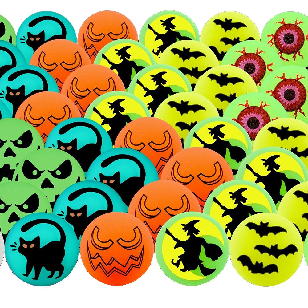200-1Pcs Halloween Glow In The Dark Bouncing Balls Eyeball Toy Kids Halloween Theme Glowing Bouncy Balls For Kid Birthday