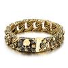 Kalen Vintage Stainless Steel Skull Cuban Chain Bracelets Men's Chunky Punk Golden Party Jewelry Gothic Heavy Accessories Gift