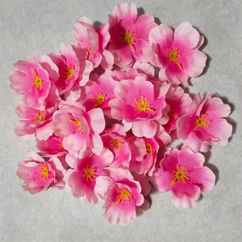 Simulated Peach Blossoms Cherry Blossoms Decoration Wedding Photography Photography DIY Props Fabric Plastic Flower Heads 100pcs 100pcs розовый