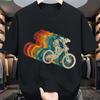 Vintage Mountain Biker Graphic Print Unisexs Cotton Tshirt Retro Cycling Graphic Tee Daily Wear