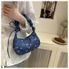 Sweet Japanese Style Cotton Crescent Bag Fashionable Women's Shoulder Handbag Casual Tote KTB