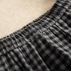 Women's Autumn Winter Thickened Retro Black Grey Plaid Wool Midi Skirt Elastic Waist Versatile A-Line Skirt