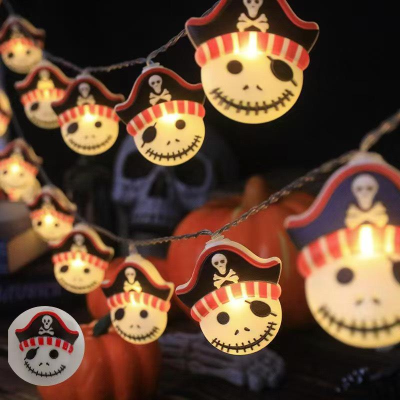Halloween LED Decorative Lights: Ghost, Spider Web, Skull & Pumpkin String for Witchy Atmosphere