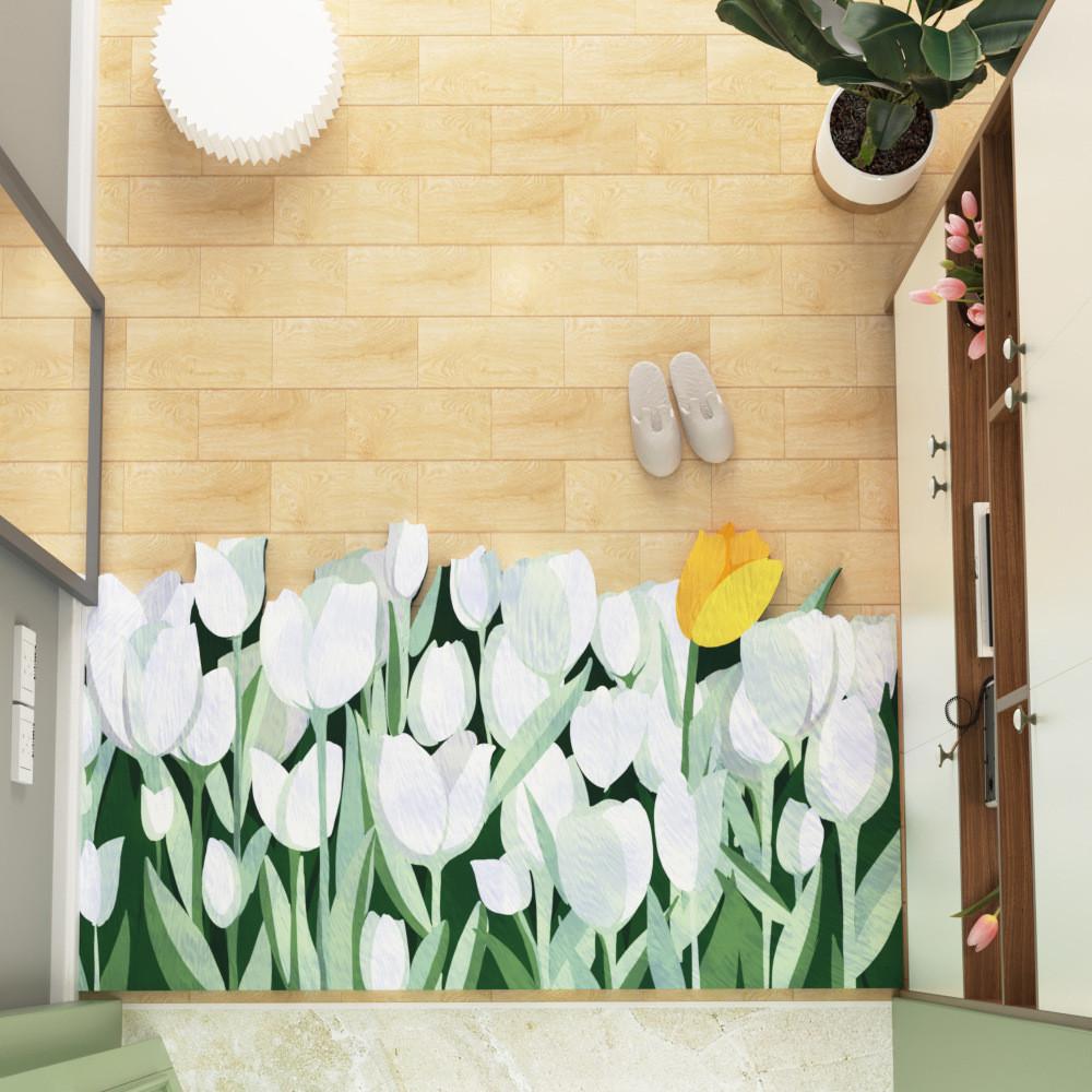 Tulipa Entryway Doormat With Washable Pvc Leather Material For Home Indoor Use