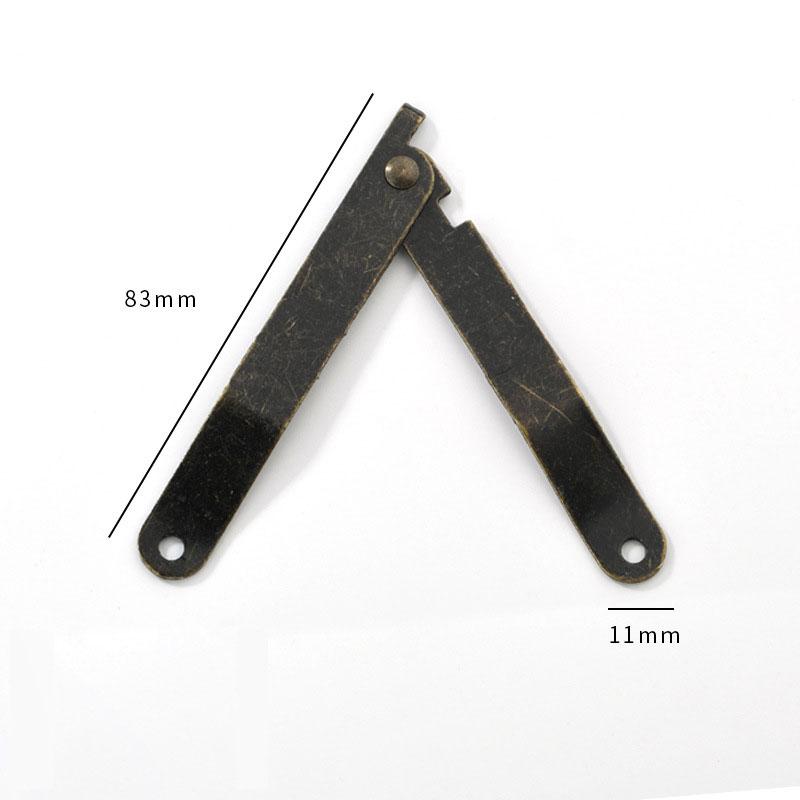 2pcs Lid Support Hinges Antique Bronze Wooden Box Positioning Tripod Furniture Hinge Hardware Bracket Cabinet Door Accessories