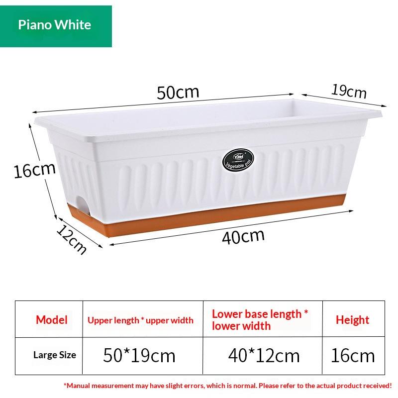 

1Pcs Outdoor Indoor Plant Pot Rectangle Plastic Flower Box With Drainage Large Planter For Garden Window Sill Flowerbed