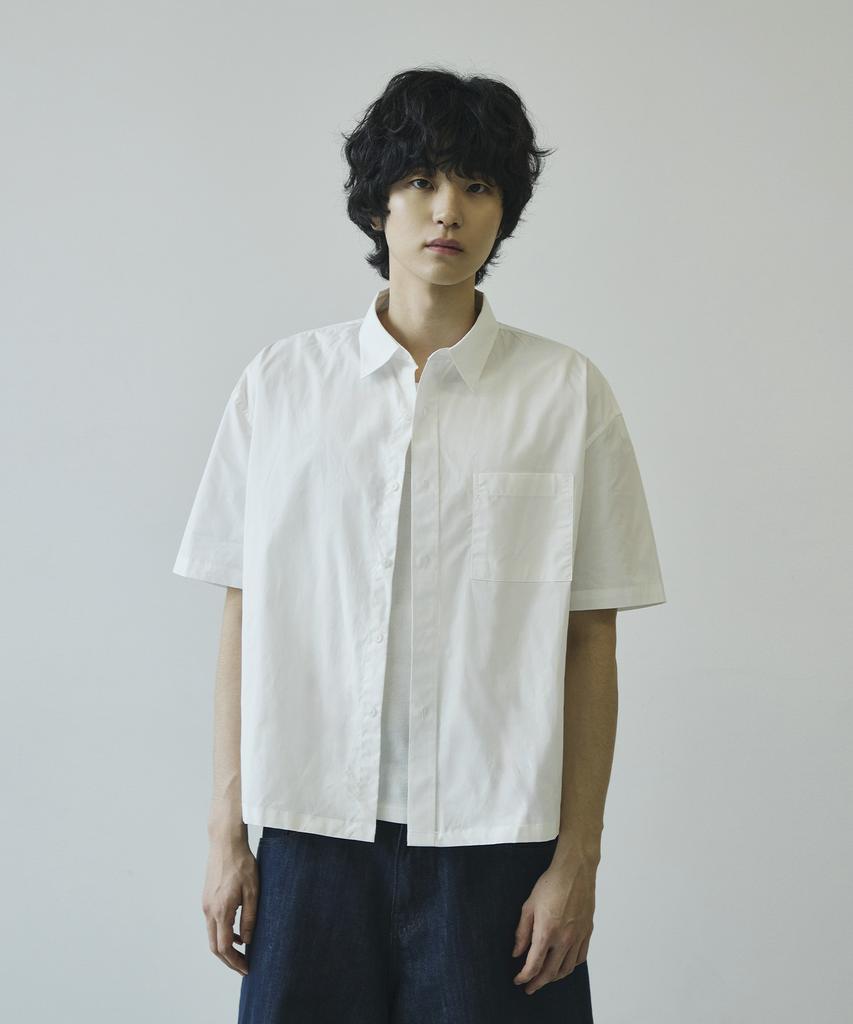 SIGNATURE Summer Oxford Crop Half Shirt [White]