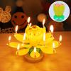 Musical Rotating Lotus Flower Candle for Birthday Parties
