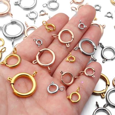 5 Stück 5-18mm Runde Federringe Edelstahl-Verschlüsse Haken Endverbinder für DIY Halskettenverschlüsse Schmuckherstellung Zubehör