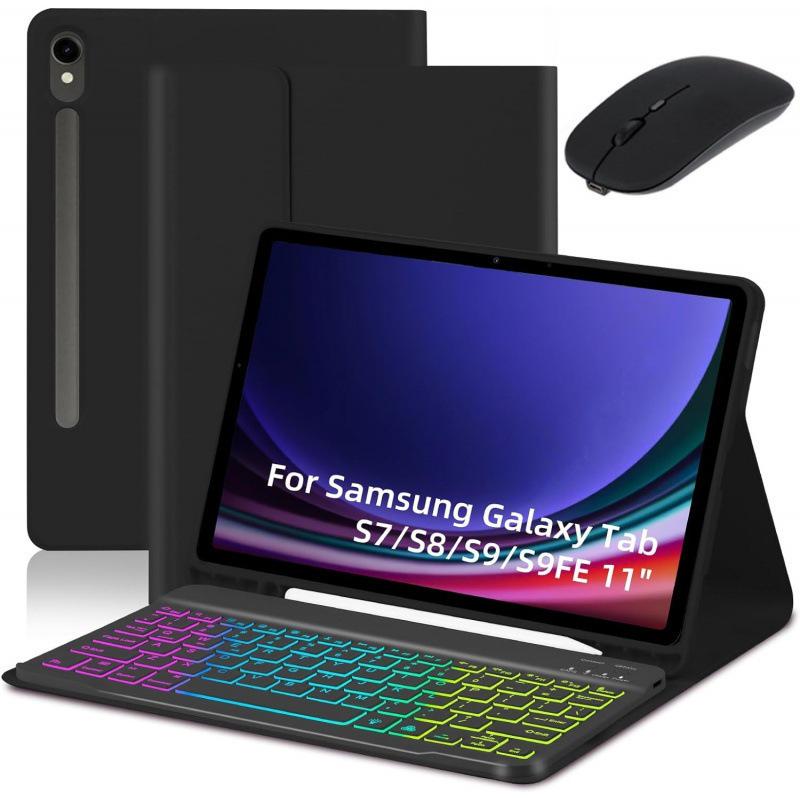 Samsung Galaxy Tab S9 FE 11" Bluetooth-Tastaturhülle mit 7-farbiger Hintergrundbeleuchtung