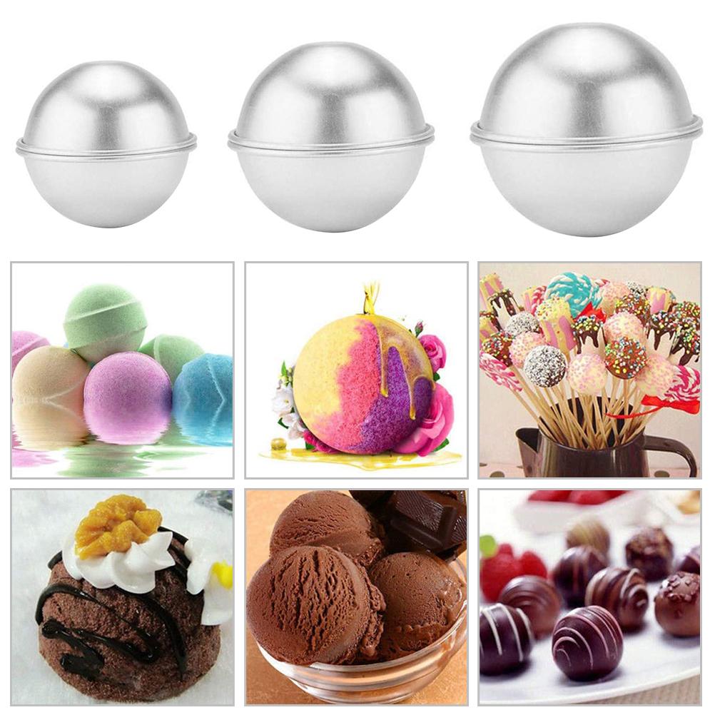6Pcs Aluminum Alloy Round Cake Molds Silver Baking Pans for Pudding & Desserts