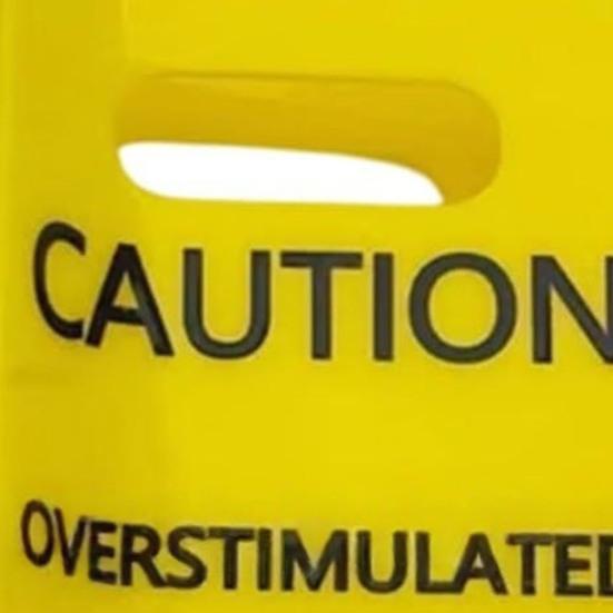 Yousheng 1/2/3Pcs Overstimulated Warning Hair Claw Yellow Caution Sign Hair Clip Thick Hair Strong Hold Hair Accessories