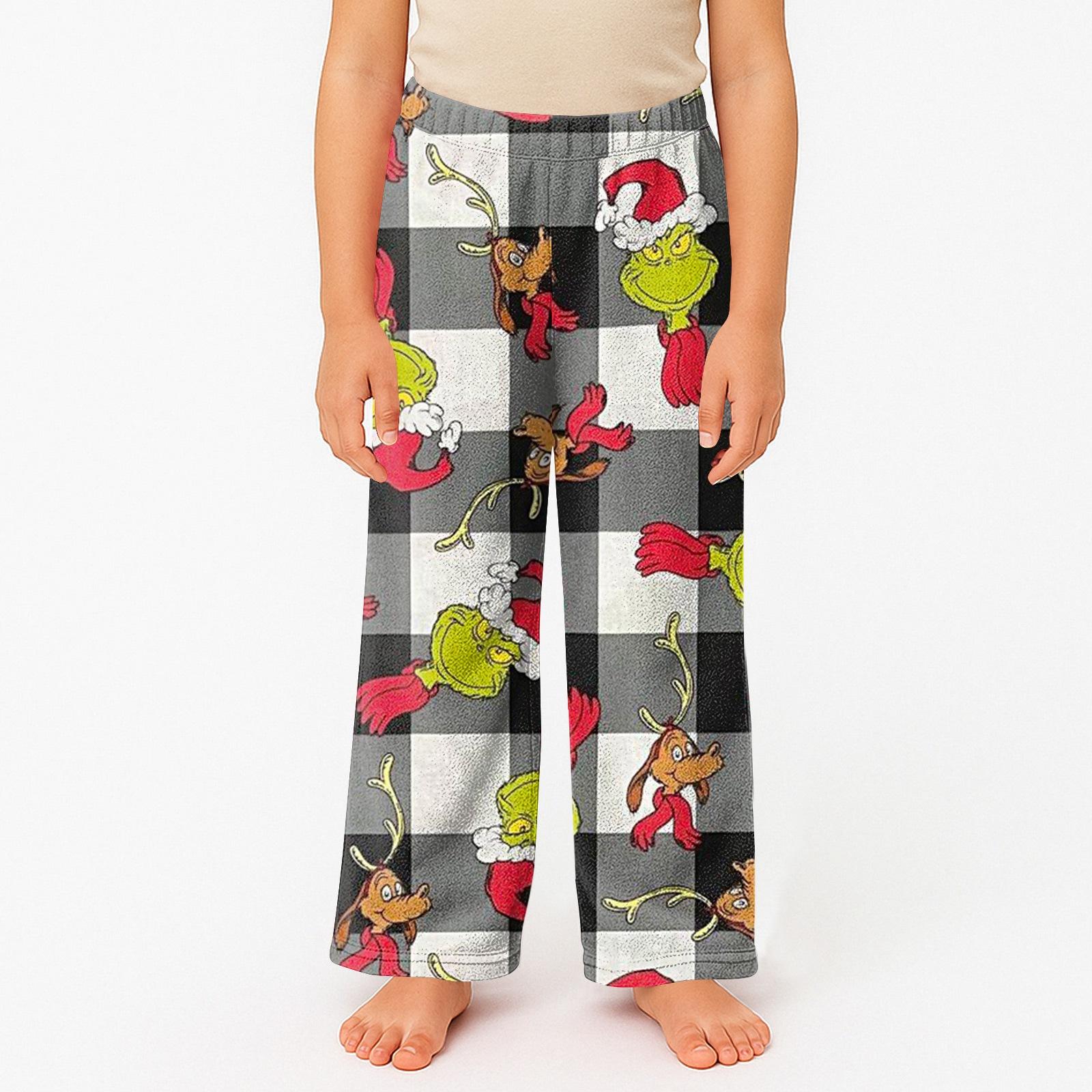 

Детские пижамные брюки с принтом, мягкие, удобные, детские зимние пижамные брюки 120