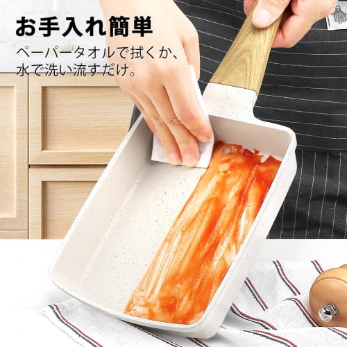 GiPP Egg Pan - 5" X 7", White, 14x18cm, Induction/Gas Compatible, Non-Stick, Ceramic Coating, Heat-Resistant Handle, Healthy, Easy To Clean, Lightweig