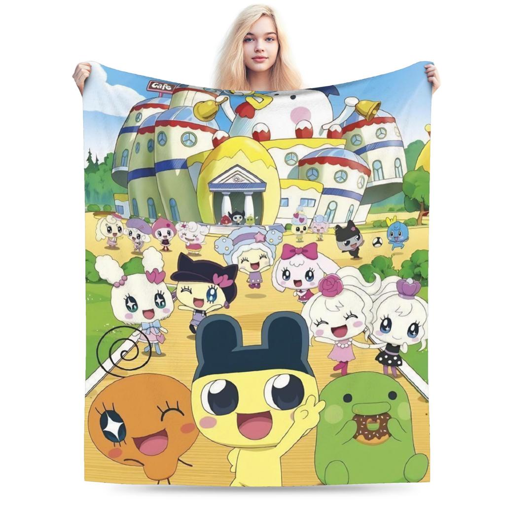 Tamagotchis Mametchi Flannel Blanket Spring Soft Bedding Throws for Girls Boys Couch Chair Print Bedspread Sofa Bed Cover