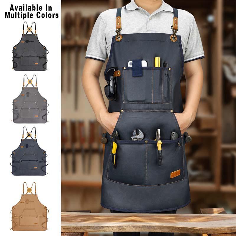 Thickened Canvas Garden Apron: Adjustable, Waterproof & Oilproof Smock with Logo Print