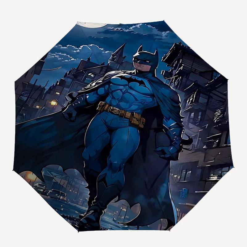 

1pc Batman full moon Automatic Folding Umbrella - Compact 8-Rib Design, Durable Plastic & Iron1460L