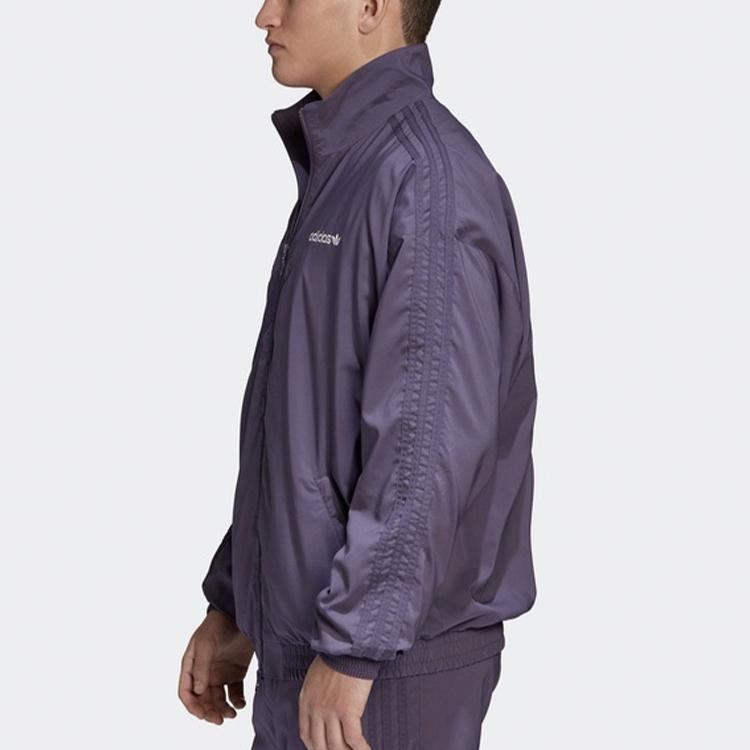 Adidas Originals Trefoil Logo Print Stand Collar Sports Jacket Men Jackets Purple GL6157