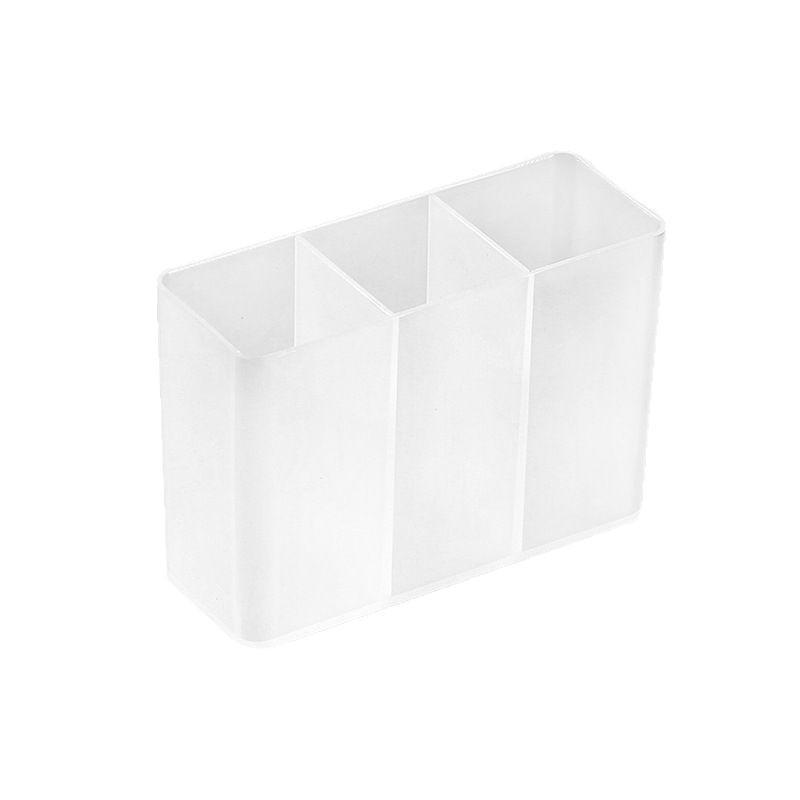 Mini Storage Box 3-Grid Plastic Makeup Brush Lipstick Storage Multi-Functional Desk Organizer for Home Kitchen Bathroom