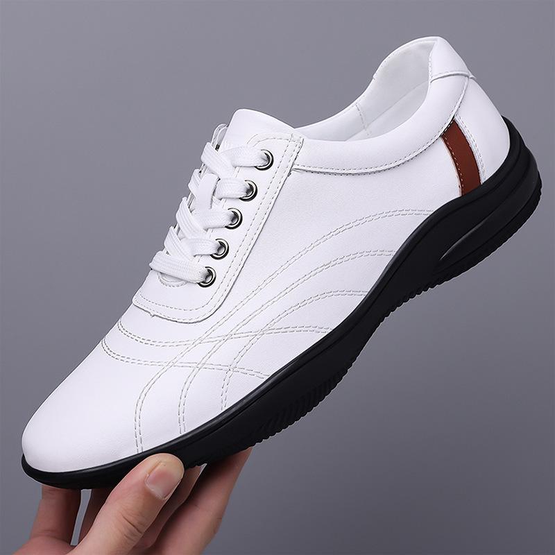 2026 Spring Autumn New Casual Leather Shoes for Men Solid Color Summer Hallow Designer Shoes Male Fashion Sports Sneakers Man