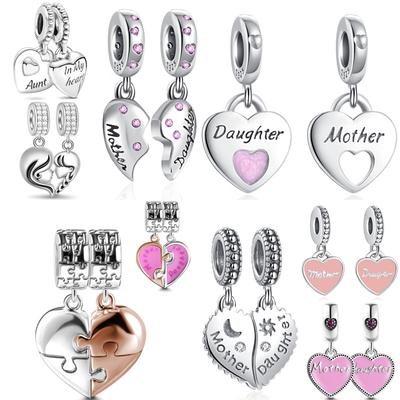 Newcopper Mother'S Day Love Daughter Charms Beads Fit Original Bracelet Diy Jewelry For Women Gift