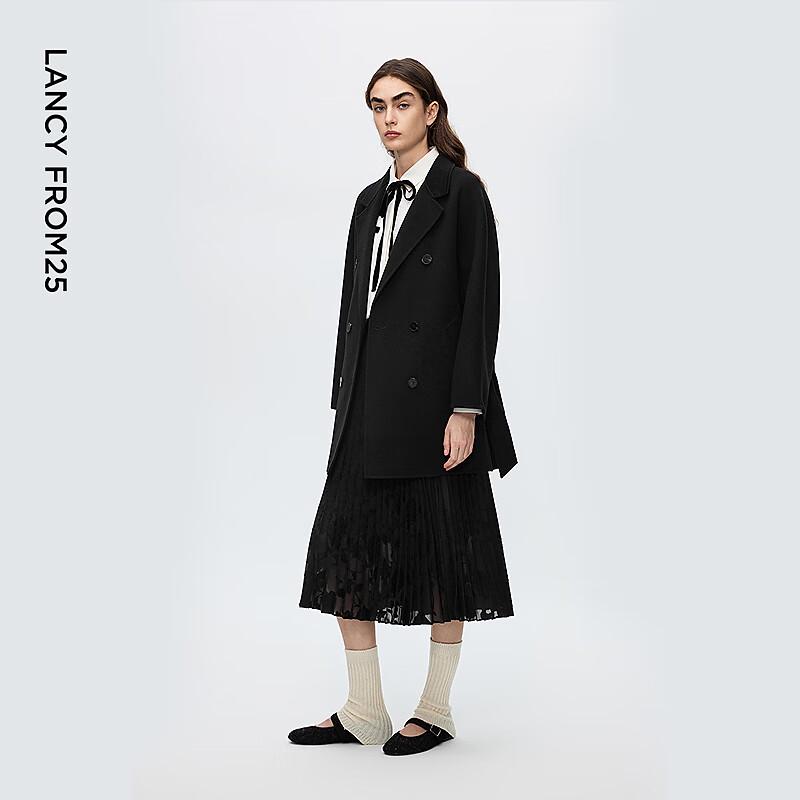 Lancy Pure Wool Double-Breasted Mid-Length Coat